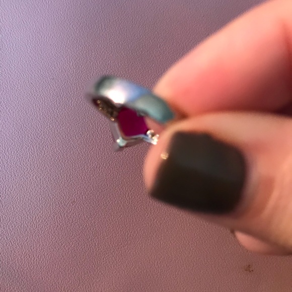 Beautiful Ring/Composite Ruby/Faux Diamond Accents - Picture 4 of 6